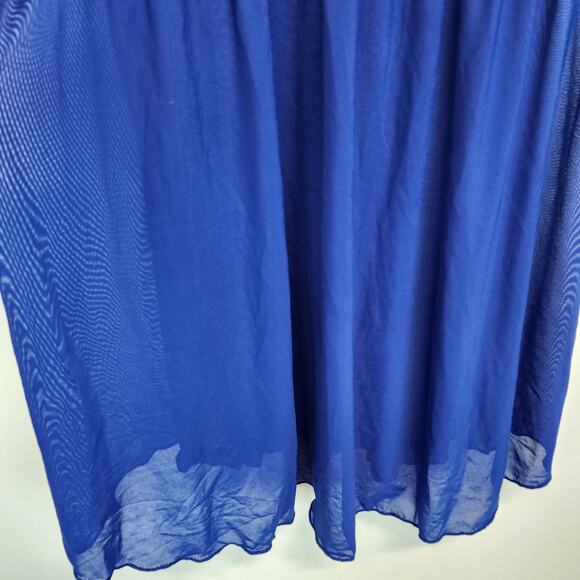 iCollection Lace Babydoll Chemise Size 3X Blue Mesh V-neck Stretch Sexy Coquette - Picture 4 of 14